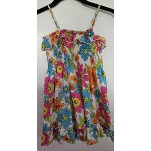 * CLAIRE’S ROSE Floral Print Smocked Sundress Girls Size 4